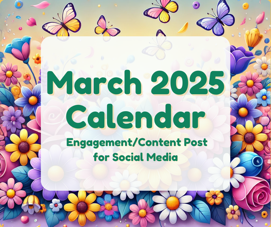 March 2025 Calendar Engagement Social Media Content